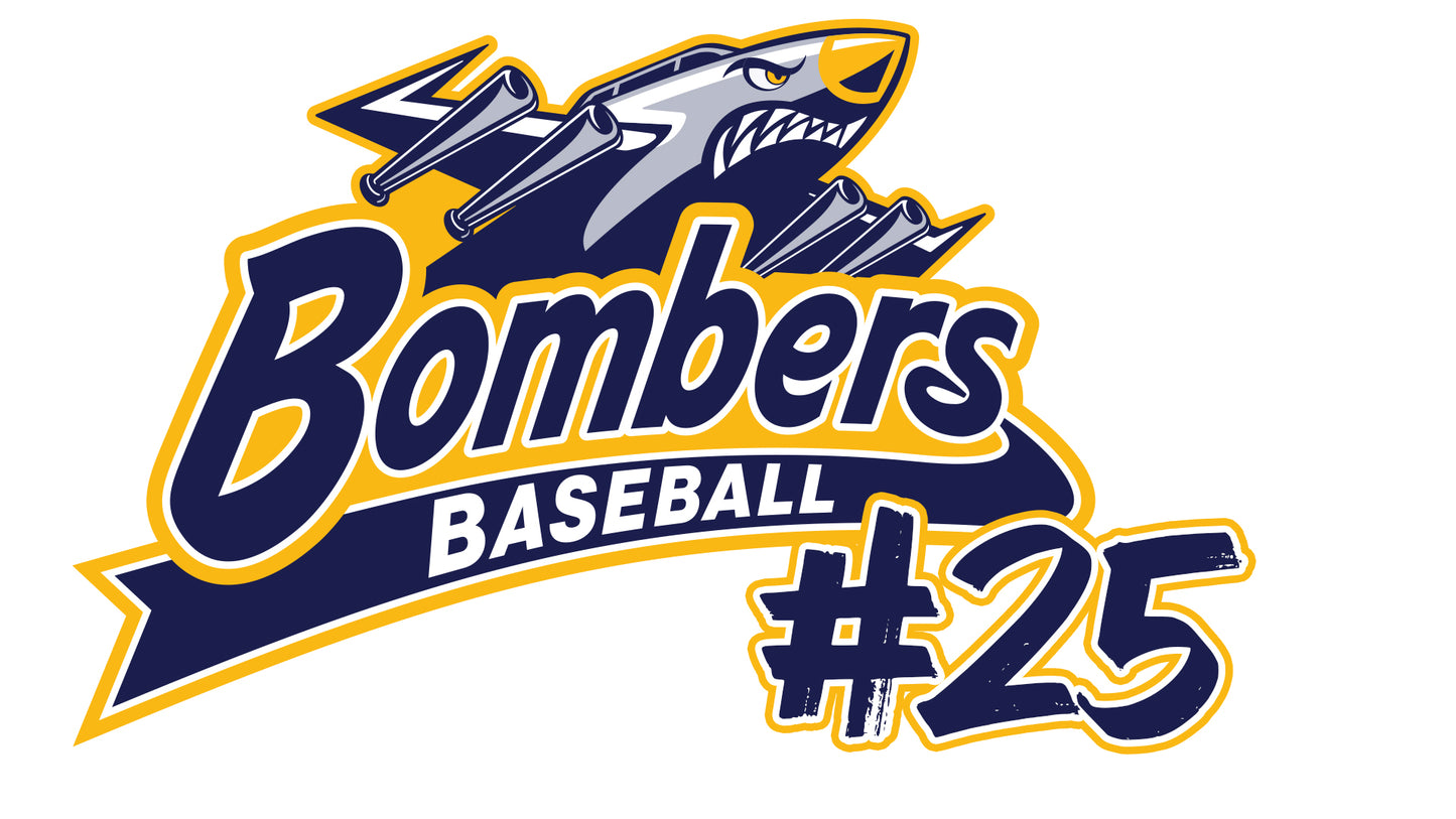 Bombers Custom Player Number Logo 8" Car Decal